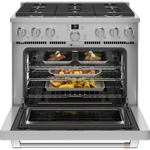 Cuisinière au gaz 36", Style commercial, 6 brûleurs, Stainless - CGY366P2TS1 – Image 2