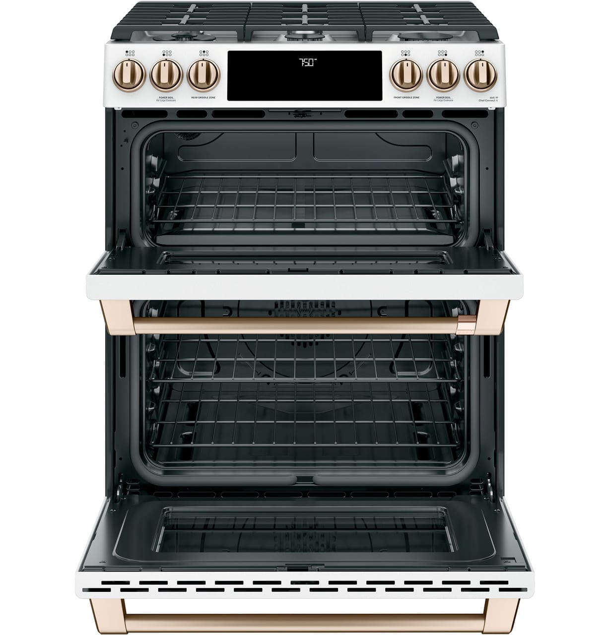 Cuisinière à gaz Café – 30″, 6,7 pi³, 6 brûleurs, double four, blanc mat – CCGS750P4MW2 – Image 2