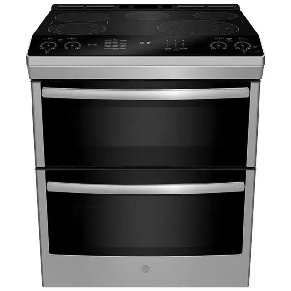 Cuisinière électrique GE Profile 30’’ – Convection double four – Acier inoxydable – PCS980YMFS