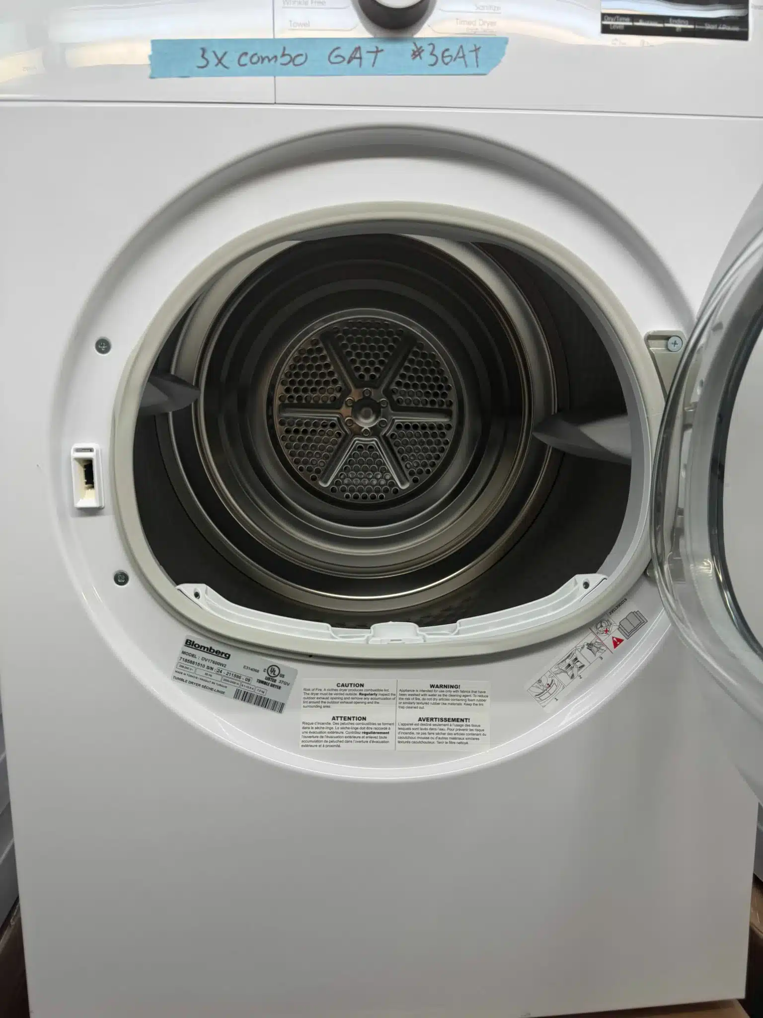 Ensemble laveuse frontale et sécheuse électrique BLOMBERG 24 pouces, blanc – WM72200W / DV17600W2 – Image 5