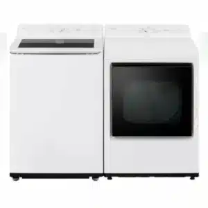 Ensemble laveuse à chargement vertical et sécheuse électrique LG 27 pouces, blanc – WT8200CW / DLE8200W